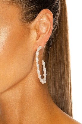 Lele Sadoughi Conch Shell Hoop Earrings in Cream