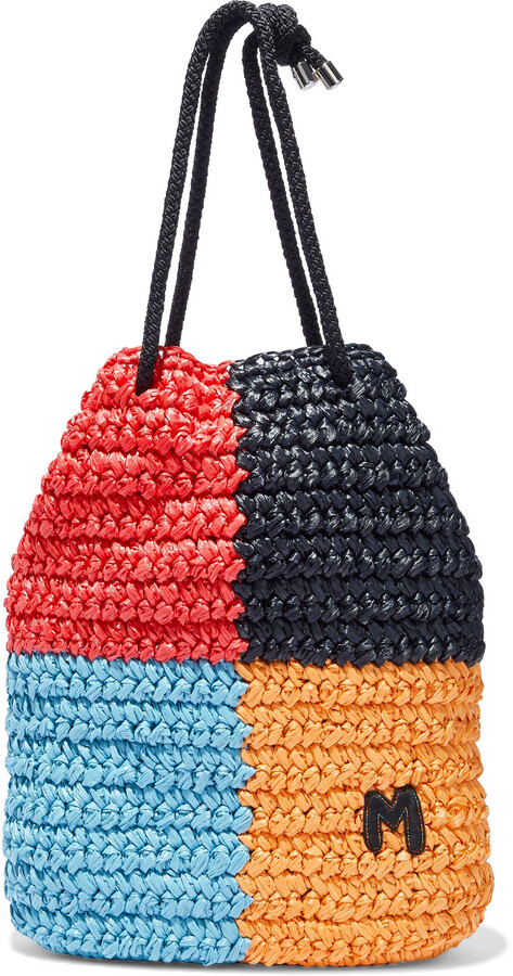 M Missoni Color-block Faux Raffia Bucket Bag - ShopStyle