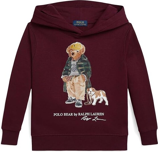 Polo Ralph Lauren Kids Polo Bear Fleece Hoodie (Toddler/Little Kid) Boy's Sweatshirt Classic Wine : 3T Toddler, Cotton/Polyester