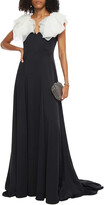 Thumbnail for your product : Jenny Packham Ruffled Two-tone Organza And Satin-crepe Gown