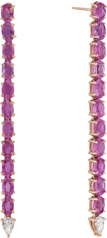 Forever Creations USA Inc. Forever Creations 14K Rose Gold 7.15 Ct. Tw. Diamond & Pink Sapphire Earrings