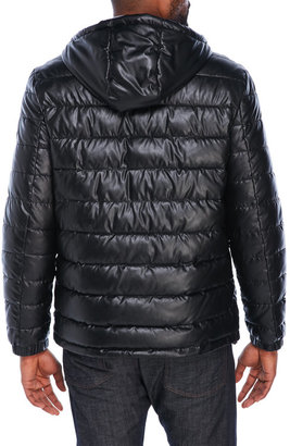 Cole Haan Coated Quilted Hooded Jacket