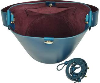 Sophie Hulme The Swing Blue Lagoon/Fire Brick Leather Bucket Bag