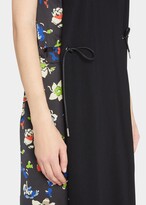 Thumbnail for your product : Sacai Mixed-Media Floral-Print Drawstring Shirtdress