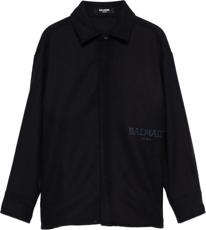 Balmain Kids Embroidered-Logo Shirt Jacket