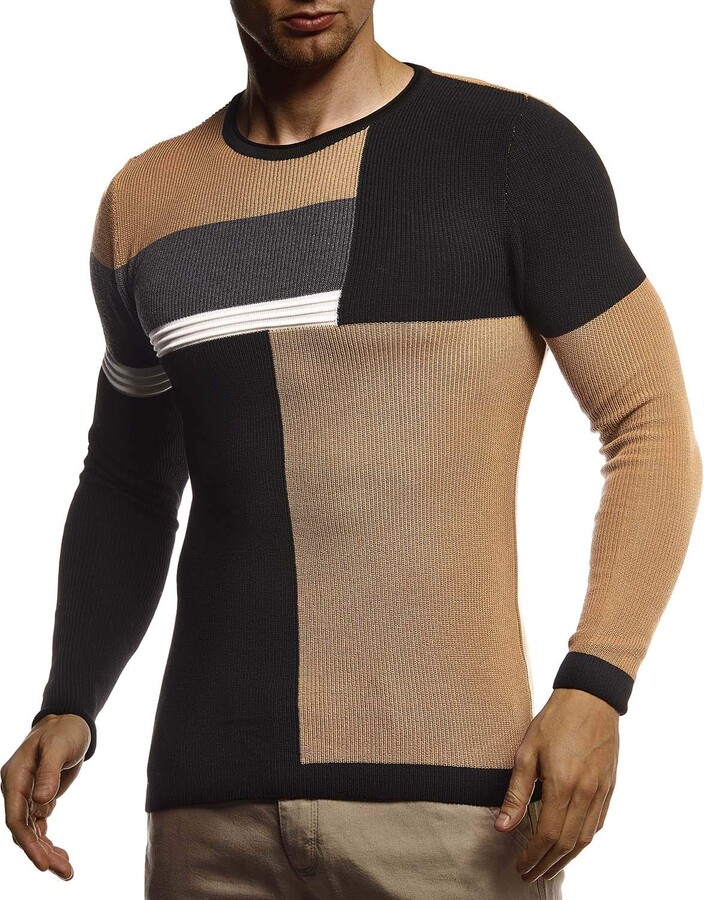 Leif Nelson Men's Pullover Knit Sweater fine Knit Crew Neck LN2030