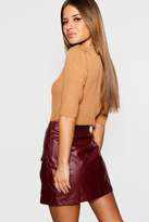 Thumbnail for your product : boohoo Petite Contrast Button Mini Skirt