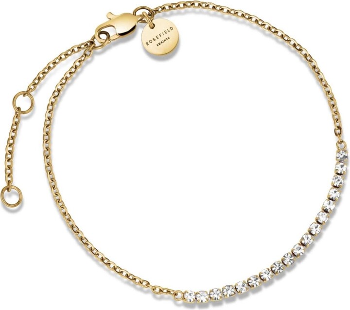 ROSEFIELD Tennis Bracelet In 14K Yellow Gold Plated Stainless Steel