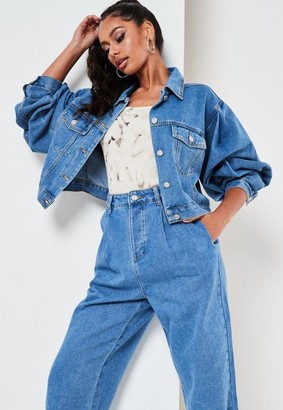 extreme crop denim jacket