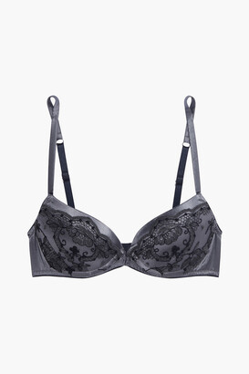 I.D. Sarrieri La Nymph Embroidered Tulle And Satin Underwired Push-up Bra