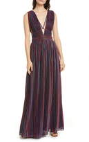 Thumbnail for your product : Jonathan Simkhai Metallic Rainbow Pleats Maxi Dress