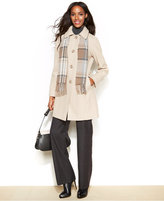 Thumbnail for your product : London Fog Petite Single-Breasted Wool-Blend Coat with Scarf