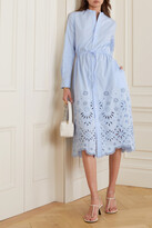 Thumbnail for your product : Polo Ralph Lauren Jessica Broderie Anglaise Cotton Midi Shirt Dress - Blue