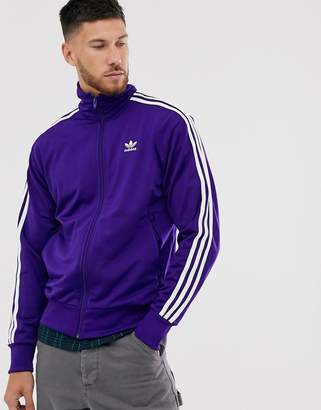 adidas firebird track jacket in purple