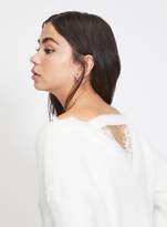 Thumbnail for your product : Miss Selfridge PETITE Cream Lace Back Jumper