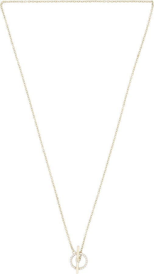 STONE AND STRAND Diamond Toggle Link Necklace in Metallic Gold