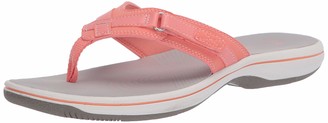 clarks flip flops womens orange