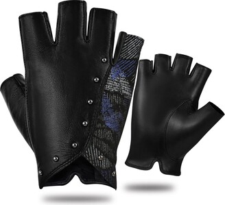 FIORETTO Women's Italian Goatskin Fingerless Half Finger Driving Leather  Gloves Unlined - black - Small - ShopStyle