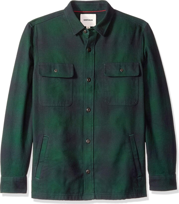 Goodthreads Amazon Brand Men's Heavyweight Flannel Shirt Jacket - ShopStyle