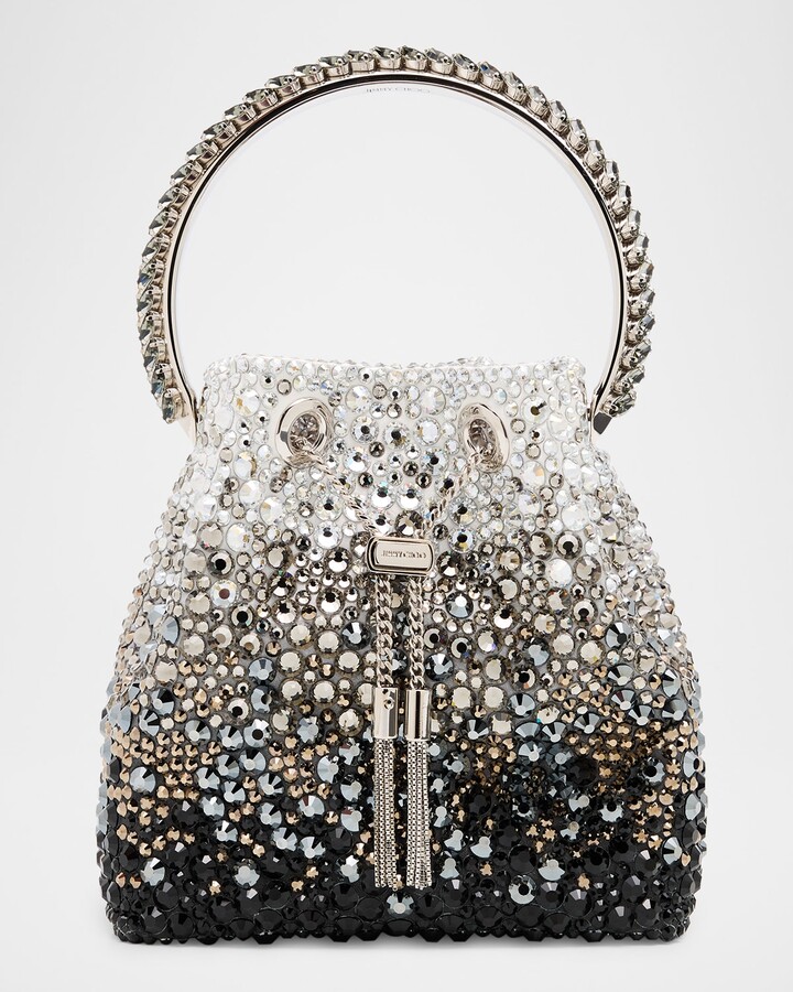 Jimmy Choo Bon Bon Ombre Crystal Top-Handle Bucket Bag