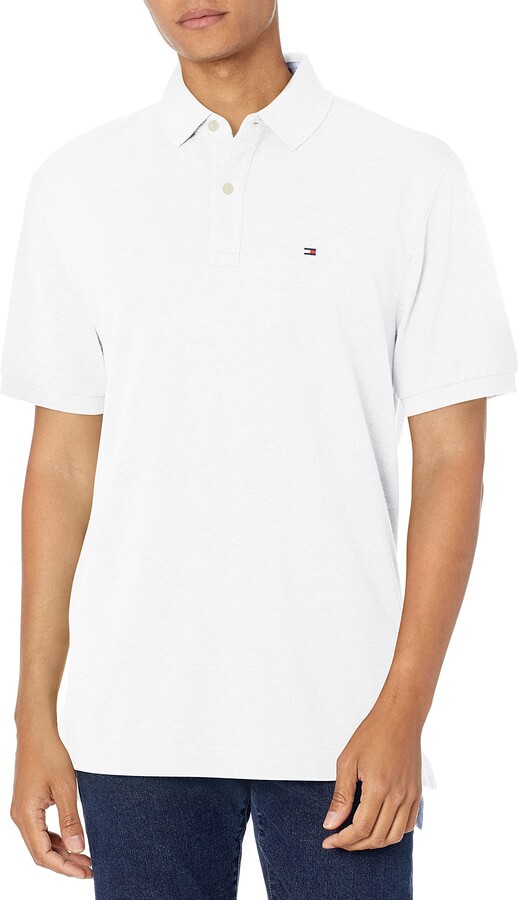 BNWOT Tommy Hilfiger Tanner Polo Custom Fit Camisa a Rayas Blancas Flag Logo T Super