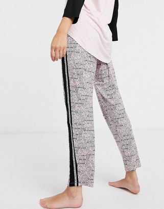 DKNY knit trackies with side stripe in pink