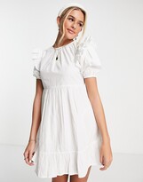 Thumbnail for your product : Influence frill open back mini dress in white