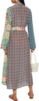 Thumbnail for your product : Anjuna Selene embellished patchwork printed silk crepe de chine kimono
