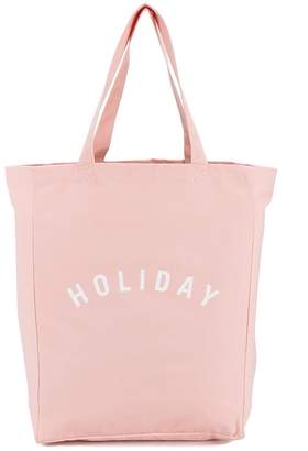 Holiday Pink canvas logo tote bag