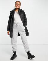 Thumbnail for your product : New Look faux fur coat in dark grey