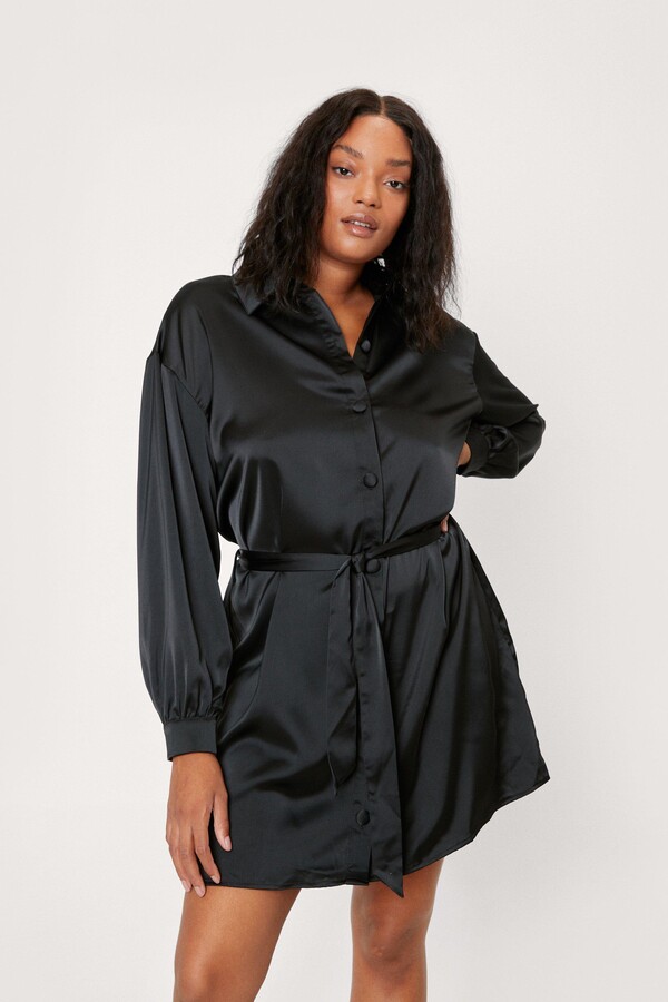 Black Satin Dress Plus Size | Shop the world's largest collection of  fashion | ShopStyle