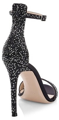 Gianvito Rossi Glam Crystal-Embellished Silk Sandals