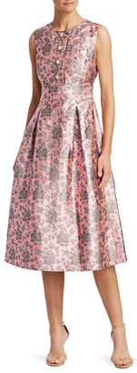Erdem Davinia Metallic Floral Fit-And-Flare Dress