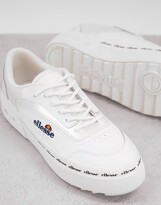 Thumbnail for your product : Ellesse alzina leather flatform retro trainers in white