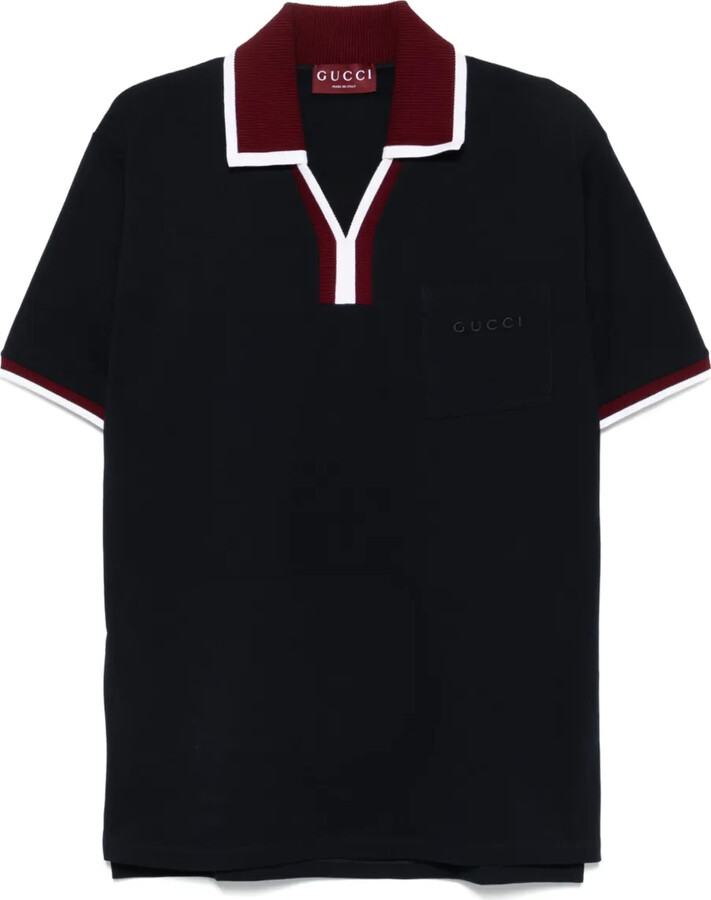 Gucci Pocket-Trimmed Tipped Polo Shirt