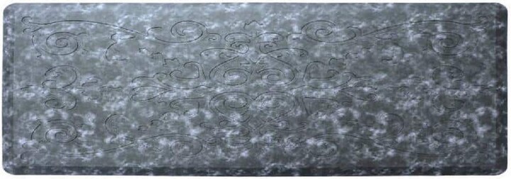 J&V Textiles Cloud Comfort Navy 17 in. x 60 in. Medallion Embossed Anti-Fatigue Mat