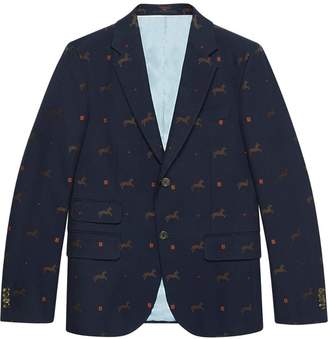 Gucci Cambridge horse pattern gabardine jacket