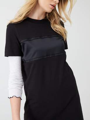 Calvin Klein Jeans Tonal Logo Tape T-Shirt Dress - Black