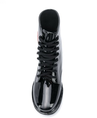 Love Moschino Heart Patch Combat Boots