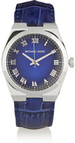 Thumbnail for your product : Michael Kors Channing silver-tone and croc-effect leather watch
