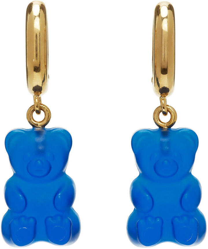 Balenciaga Gold & Blue Gummy Bear Earrings ShopStyle
