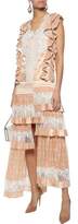 Thumbnail for your product : Zimmermann Folly Dizzy Tiered Lace-paneled Polka-dot Satin Midi Dress