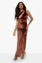 Thumbnail for your product : boohoo Petite Velvet Cut Out Detail Maxi Dress
