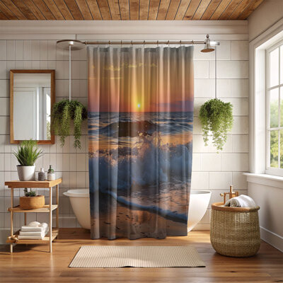 Ivy Bronx Wave Glow - Premium Shower Curtain