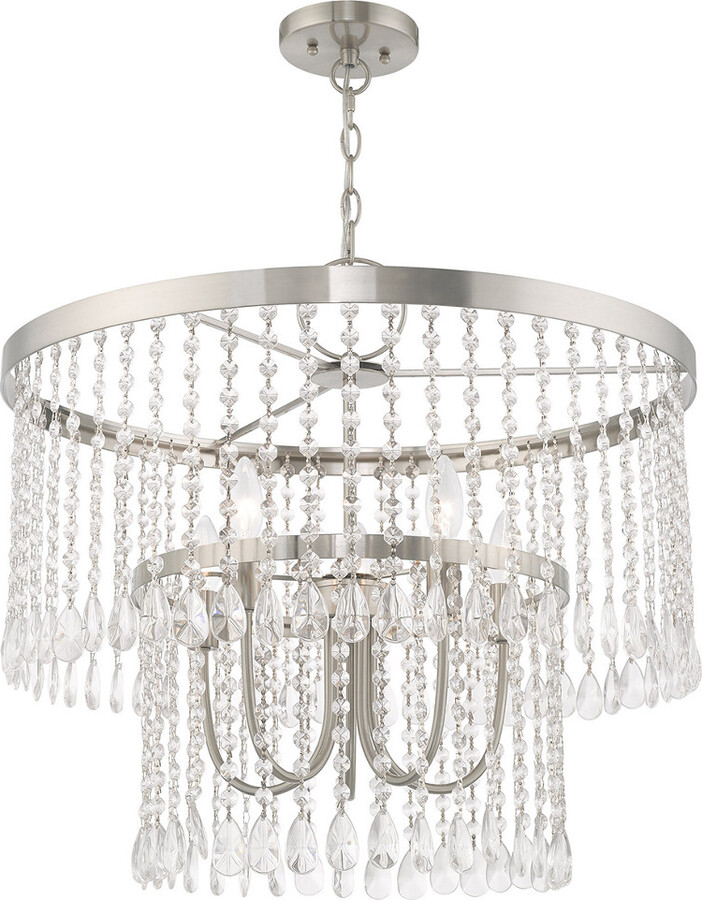 Livex Lighting Livex Elizabeth 5 Lt Brushed Nickel Pendant Chandelier