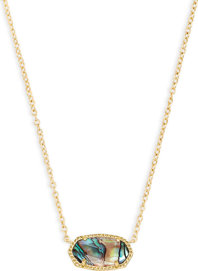 Kendra Scott Elisa Gold Pendant Necklace in Shell | Abalone