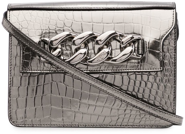 No.21 Crocodile Effect ChainTrim Crossbody Bag ShopStyle