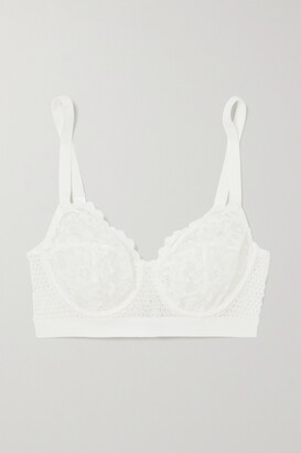 ELSE Petunia Stretch-mesh And Corded Lace Underwired Bra - White