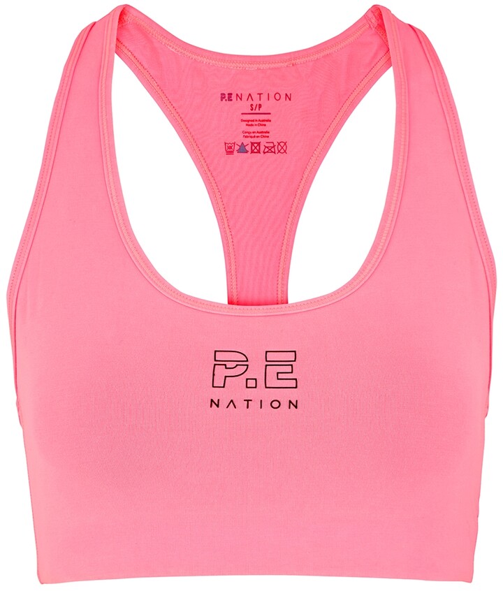 P.E Nation Half Time bright pink stretch-jersey bra top - ShopStyle