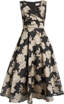 Thumbnail for your product : Eliza J Beaded Floral Jacquard Wrap Front Midi Dress